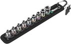 Belt A 1 Zyklop socket set with holding function, 1/4" drive, 1 x 4.0x23.0; 1 x 4.5x23.0; 1 x 5.0x23.0; 1 x 5.5x23.0; 1 x 6.0x23.0; 1 x 7.0x23.0; 1 x 8.0x23.0; 1 x 10.0x23.0; 1 x 13.0x23.0; 1 x 14.0x43.0; 1 x 39.0x238.0; 1 x 200.0x30.0, Wera 05003880001