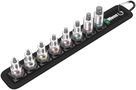 Belt B Imperial 1 Zyklop In-Hex-Plus bit socket set with holding function, 3/8" drive, 1 x 1/8"x35.0; 1 x 9/64"x35.0; 1 x 5/32"x35.0; 1 x 3/16"x35.0; 1 x 7/32"x35.0; 1 x 1/4"x35.0; 1 x 5/16"x38.5; 1 x 3/8"x38.5; 1 x 45.0x275.0; 1 x 200.0x30.0, Wera 05003974001