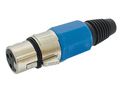 3P FEMALE XLR PLUG - NICKEL - BLUE CA100BL 5410329223601; 5410329486693; 5410329515867