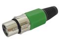 3P FEMALE XLR PLUG - NICKEL - GREEN CA100G 5410329297251; 5410329220723; 5410329568061