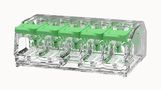 PCB spring terminal blocks. Rated current 32A. Rated voltage 450V, pitch: 5.6mm. Color: transparent. Contact surface: Tin box 30pcs DGBSC-SG01/4-05P-box