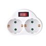 ADAPTOR WITH ON/OFF SWITCH - 2 SOCKETS - SCHUKO EB2SWN-G 5410329672386; 5410329681135