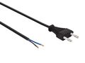 POWER CORD BLACK CEE 7/16 "Europlug"+ LEADS TAILS L=1.8 m H03VVH2-F 2G0.75 mm² EPC018C075 5410329656317; 5410329669362