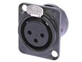 NEUTRIK - XLR MOUNTING CONNECTOR, 3-PIN FEMALE, GOLD PLATED, BLACK, D-SIZE NC3FD-LX-B 5410329358259