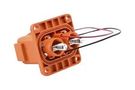 2 POSITION EMC RECEPTACLE, FLANGE MOUNTING WITH HIGH VOLTAGE INTERLOCK LOOP, 180 A, 50MM  POWER CABLE, #16 SIGNAL CONTACT, CONTACTS INCLUDED ATHP042P08EL16-M1