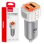 Car charger USB-A + USB-C 38W 12/24V AMiO-03883, AMiO 5903293038833