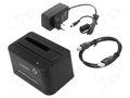 Docking station; USB 2.0; black GEMBIRD HD32-U2S-5