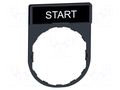 Description label; 22mm; Harmony XB4; black; plastic; Dim: 30x40mm SCHNEIDER ELECTRIC ZBY2303