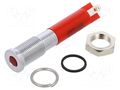 Indicator: LED; flat; red; Ø6mm; IP67; Q6; for soldering,connectors APEM Q6F1CXXR24E