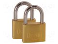 Padlock; shackle; Quan: 2pcs; brass; Protection: medium (level 6) KASP KA-K12050D2