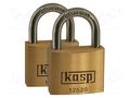 Padlock; shackle; Quan: 2pcs; brass; Protection: low (level 2) KASP KA-K12520D2