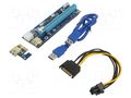 Riser; USB 3.0; blue; Application: Bitcoin Miner; 550mm AKYGA AK-CA-64