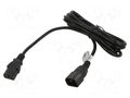 Cable; 3x1mm2; IEC C13 female,IEC C14 male; PVC; 3m; black; 10A AKYGA AK-PC-07C