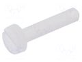 Screw; M2x10; 0.4; Head: cheese head; slotted; 0.6mm; polyamide DREMEC DR8G201M2X10