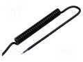 Wire: coiled; 2x0.22mm2; unshielded; PUR; black; 300V; 0.1m; 0.4m SIMECH SPT00085C