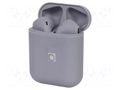 Wireless headphones with microphone; grey; USB C; LED indicator GEMBIRD TWS-SEA-GW