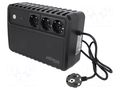 Power supply: UPS; with strip; 600W; 1kVA; 220V; 175x255x93mm; 9Ah GEMBIRD EG-UPS-3SDT1000-01