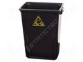 Waste bin; ESD; 460x310x600mm; 60l; polypropylene; black STATICTEC PRT-STS1327