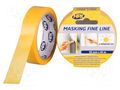 Tape: masking; W: 25mm; L: 25m; Thk: 0.09mm; orange; 30N/cm; acrylic HPX HPX-M4400-2525-OR