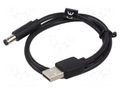 Cable; USB A plug,DC 5,5/2,5 plug; black; 0.5m; Core: Cu,tinned VENTION CEYBD