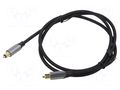 Cable; Toslink plug,both sides; 3m; Plating: gold-plated; black VENTION BAVHI