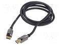 Cable; DisplayPort plug,both sides; textile; DisplayPort 1.4 VENTION HCABG