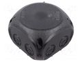 Enclosure: junction box; X: 93mm; Y: 93mm; Z: 62mm; IP66,IP67; black HENSEL HENSEL-KF-0200-C