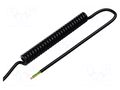 Wire: coiled; 4x0.15mm2; unshielded; PUR; black; 300V; 0.1m; 0.4m SIMECH SPT00057C