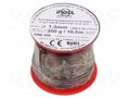 Coil wire; single coated enamelled; 1.6mm; 0.2kg; -65÷200°C INDEL DNE1.60-0.20