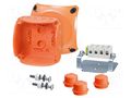Enclosure: emergency; X: 104mm; Y: 104mm; Z: 70mm; IP65,IP66; orange HENSEL HENSEL-FK-0404