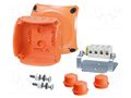Enclosure: emergency; X: 104mm; Y: 104mm; Z: 70mm; IP65,IP66; orange HENSEL HENSEL-FK-0404