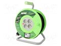 Extension lead; 3x1.5mm2; reel; Sockets: 4; PVC; black; 50m ACAR ACAR-M02051