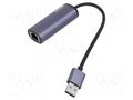 USB to Ethernet adapter; USB 3.1; PnP; grey; 0.18m; aluminium SAVIO SAVAK-55