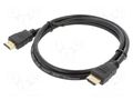 Cable; HDMI plug,both sides; Len: 1m; black; HDMI 1.4; black; 30AWG SAVIO SAVKABELCL-37