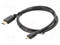 Cable; HDMI plug,micro HDMI plug; Len: 1m; black; HDMI 1.4; 32AWG SAVIO SAVKABELCL-39