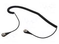 Connection cable; ESD,coiled; black; 1MΩ; 1.8m DESCO EUROPE SCS-60318