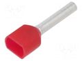 Tip: bootlace ferrule; insulated,double; copper; 1mm2; 12mm; red BM GROUP BM006551