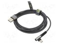 Cable; USB 2.0; USB A plug,USB C angled plug; 2m; 480Mbps Goobay GOOBAY-64657