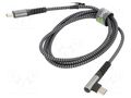 Cable; USB 2.0; USB C plug,USB C angled plug; 1m; 480Mbps Goobay GOOBAY-64659