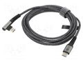 Cable; USB 2.0; USB C plug,USB C angled plug; 2m; 480Mbps Goobay GOOBAY-64660