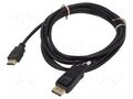 Cable; DisplayPort plug,HDMI plug; 3m; black Goobay GOOBAY-64843