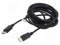 Cable; DisplayPort plug,HDMI plug; 3m; black Goobay GOOBAY-64847