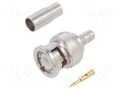 Connector: BNC; plug; male; straight; 50Ω; crimped; for cable; PTFE AMPHENOL RF 000-36650-3RFX