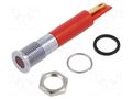 Indicator: LED; flat; red; Ø8mm; IP67; Q8; for soldering,connectors APEM Q8F1CXXR24E