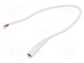 Cable; 1x1mm2; wires,DC 5,5/2,5 socket; straight; white; 0.25m WEST POL S25-TT-C100-025WH