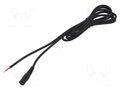 Cable; 1x1mm2; wires,DC 5,5/2,5 socket; straight; black; 1.5m WEST POL S25-TT-C100-150BK