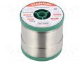 Tin; lead free; Sn96,5Ag3Cu0,5; 1mm; 500g; reel; 2.5%; Alloy: TSC305 STANNOL SN955K605/1.0/0.5