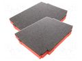 Foam insert; graphite-red; 386x286x40mm; 2pcs. LeanFoam LF-AR-MAKITA