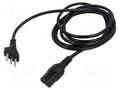 Cable; 3x0.75mm2; CEI 23-50 (L) plug,IEC C13 female; PVC; 1.5m TASKER TAS-181-150