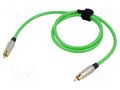 Cable; RCA plug,both sides; 1m; Plating: gold-plated; green TASKER TAS-TK501PSF-V